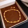 Pulsera Geométrica Redonda con Perlas Estilo Chino Electrochapada en Oro Real de 24 Quilates, Pulsera de Lujo Ligero de Gama Alta, Joyería de Mano Moderna y Personalizada