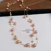 Collar de perlas en capas con cuentas transfronterizo europeo y americano, cadena para la clavícula estilo fiesta vintage, lujo ligero, accesorio versátil de alta gama para mujer