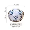 Cuenco de Cerámica Estilo Japonés de 4.5 pulgadas con Tapa, Cuenco para Huevo al Vapor, Cuenco para Sopa, Olla para Estofado, Cuenco para Gachas, Cuenco Pequeño, Vajilla Especializada Jingdezhen
