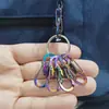 Mini mosquetón de acero inoxidable en forma de S con cierre, hebilla de ocho de colores, clip para cremallera pequeño, hebilla colgante de ocho antirrobo