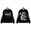 Marca Tendência High Street Europeia e Americana Hell Star Vintage Lavado Velho Casual Solto Manga Curta Moletom com Capuz Calças Terno