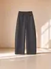 Lujo Ligero Personalizado Invierno Grueso Cachemira Seda Cintura Alta Versátil Suave Agradable a la Piel Adelgazante Caída Recta Casual Pantalones para Mujer