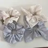 Elástico de Cabelo Flor de Renda Bordada em Algodão e Linho Estilo Coreano Acessório de Cabelo Tamanho Grande