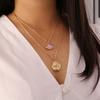 Collar Transfronterizo Europeo y Americano Nuevo Producto Piedra Semipreciosa Geométrico Metal Cabeza de Moneda Femenino Creativo Deseo Popular N673