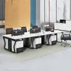 Mobiliario de oficina simple moderno escritorios para personal 2/4/6 personas estaciones de trabajo de combinación libre con mamparas y sillas