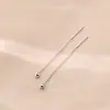 Brincos de borla de feijão simples e elegantes, longos, estilo japonês e coreano, brincos de contas redondas distintas para mulheres, estilo francês