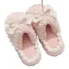 Pantuflas de Algodón con Suela Gruesa para Mujer 2026 Nuevo Otoño/Invierno para Interiores Hogar Antideslizantes Cálidas con Lazo de Felpa para Mujer