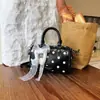 Bolsa cruzada de hombro estilo coreano ShuaiMijia con lunares dulces, para mujer, de nicho, linda, con lazo, bolso de mano elegante
