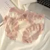 Nova Calça de Coração Feminino de Primavera Batendo Mel~ Linda Calça de Bumbum Sexy Renda Cruzada Cetim Respirável Estilo Cintura Baixa Feminino