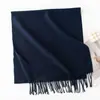 Xale de cor sólida quente feminino de inverno cachecol de imitação de cashmere de alta qualidade outono e inverno estilo coreano cachecol versátil atacado feminino