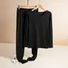 Ropa Interior Térmica para Mujer Conjunto de Dos Piezas con Forro de Vellón de Terciopelo Camiseta Base Ropa de Otoño Pantalones de Otoño Engrosados Otoño e Invierno Traje de Cuello Redondo Polvo de Raíz de Loto