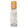 Atacado do Fabricante Frasco Roll-on para Perfume de 10ml Tampa de Bambu Frasco Roll-on Frasco para Óleo Essencial Frasco para Viagem de Mão Frasco para Líquido de Crescimento Capilar