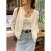 Chaqueta cárdigan de punto gris para mujer, nueva y elegante prenda de abrigo para primavera y otoño 2026, top suave y acogedor de manga larga