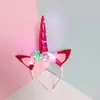 Venta al por mayor de fábrica Diadema Luminosa de Unicornio para Fiesta Infantil de Vacaciones Halloween Alas de Ángel Arcoíris Adorno para la Cabeza