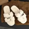 Pantuflas Peludas de Diseño Exclusivo para Mujer, Para Usar al Aire Libre, Nuevas Llegadas Otoño/Invierno 2026, Versátiles, Suela Gruesa, Cálidas, Para Uso en Casa, Pantuflas de Una Correa