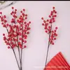Flor Artificial de Fruta de la Fortuna Ilex Fruta Roja Flor Falsa Sala de Estar Interior Decoración de Casa Nueva de Año Nuevo Cubo Decoración de Flores de Nochevieja Flor