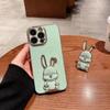 Nuevo Conejo para Apple 14Promax Carcasa de Teléfono Electrochapada para iPhone 13 Lindo Conejo 12mini Soporte