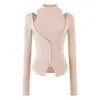 Ins ropa de mujer estilo europeo y americano al por mayor otoño nuevo deseo puro cuello semi-alto chaleco cárdigan conjunto top