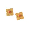 Dorado Mate Incrustado con Perlas, Trébol de Cuatro Hojas, Mariposa, Cuentas Espaciadoras de Flor, Botones Broche para Qipao, Accesorios para Pulseras DIY Hechos a Mano