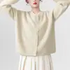 Estilo Coreano Otoño e Invierno Nueva Moda Reductor de Edad Elegante Estilo Suave Dulce Cardigan de Encaje Tejido Ropa Exterior para Mujer Suéter
