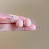 Pendientes de Perla de Pan al Vapor Rosa para Mujer 2024 Nuevos Pendientes Explosivos de Lujo Ligero Alto Sentido Verano Lujo Ligero Pendientes Dulces