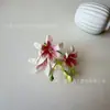 3 cabezas de flores artificiales de lirio de rocío, kit de materiales para manualidades, accesorios para el cabello, coronas de flores, accesorios para decoración de paredes, venta al por mayor transfronteriza.