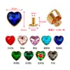 En Stock al por Mayor Borde Dorado Oval Forma de Corazón Forma de Gota de Agua Rectangular Diamante de Color Remache de Tornillo Accesorios para Joyería Accesorios de Cuero