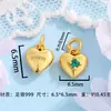 Prata Pura 999 Joias Acessórios DIY Peças Banhadas a Ouro Pingentes de Coração Charms Fio para Pulseira Charms Atacado