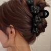 ¡Alto sentido francés! Clip de Lazo de Tweed Otoño e Invierno Grande Parte Trasera de la Cabeza Cabello Adorno para el Cabello Pasador Clip de Tiburón