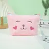 Bolsa de maquiagem triangular fofa com bordado de pelúcia bolsa de armazenamento bolsa de armazenamento multifuncional estojo de lápis Bolsa de armazenamento de material escolar para estudantes