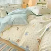 Conjunto de Cama Ins Quatro Peças Algodão Puro 2026 Novo Estilo Lençol Capa de Edredom Capa de Edredom Floral para Cama Conjunto Único de Três Peças 3