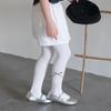 Medias para niñas Primavera y Otoño Delgadas de Algodón Calcetines para Niños Estilo Coreano Lazo Plateado Brillante Estilo Occidental Leggings para Niñas