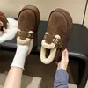 Botas de Neve com Solado Grosso e Forro de Pelúcia para Mulheres 2026 Novo Estilo Quente Inverno Mais Veludo Totalmente Fechado Estilo Birkenstock Sapatos de Algodão com Pelo para Mulheres