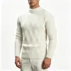 Nueva colección Otoño/Invierno 2026: suéter de punto jacquard de cuello alto medio para hombre, una capa base elegante y casual para hombres jóvenes