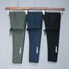 Pantalones Deportivos Finos de Seda Helada de Verano Marca de Moda Tendencia Hombres Corte Ajustado Secado Rápido Moda para Exteriores Elásticos Largos Pantalones Casuales para Hombres