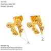 Pendientes de Acero de Titanio Chapados en Oro con Lazo Joker Transfronterizos de Alta Gama para Mujer Moda de Nicho Europea y Americana Joyería Exquisita al por Mayor