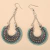 Pendientes étnicos transfronterizos europeos y americanos para mujer, pendientes creativos de red con gotas de aceite y ondas, venta al por mayor