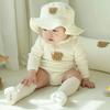 26 Estilo Coreano Verano Nuevo Sombrero de Pescador para Bebé Protección Solar Sombrilla Sombrero de Cubo Oso Lindo Súper Adorable Sombrero Unisex para Bebé