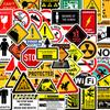 50 pegatinas de advertencia de graffiti transfronterizo decorativas para carcasa de teléfono móvil, vaso de agua, escritorio, cuaderno, pegatinas impermeables al por mayor