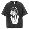 Tamanho Europeu TransfronteiriçoCamiseta Ácida Oversize para Homens Mulheres Thriller Comi