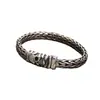 Yuhong 2024 Nuevo Dominante Calavera Diseño Puro Tejido a Mano Pulsera para Hombre Retro Vieja Moda Ins Pulsera