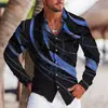 Moda transfronteriza Camisa nueva de otoño para hombre Impresión digital 3D casual para exteriores de manga larga una generación de cabello