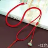 Colar cordão com pingente de lótus de jade ajustável, trançado à mão, jade Dongling, ornamento pendente com pingente de jadeíta dourado ajustável