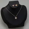 Colar Coração de Amor Cravejado com Diamantes Transfronteiriço Europeu e Americano, Nova Corrente de Clavícula Versátil Criativa e Estilosa, Conjunto de Colares para Atacado