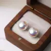 Pendientes Grandes de Perlas al por Mayor Cuidadosamente Seleccionados para Mujer, Diseño de Nicho, Simples y Elegantes, Versátiles para el Uso Diario, Exquisitos, Modernos y de Lujo Ligero