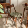 Silla Individual Creativa Retro de Tapa Blanda, Silla de Ocio de Madera Maciza para Apartamentos Pequeños, Silla de Comedor para el Hogar con Respaldo, Silla de Estudio, Silla de Maquillaje