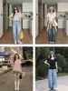 Camiseta de Manga Corta para Mujer Estilo Coreano de Primavera, Algodón Puro, Corte Holgado, Capa Base Adelgazante, Rosa Dopamina