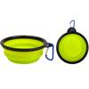 Tigela para Pet Silicone Dobrável Tigela para Cachorro Portátil para Viagem Pote para Cachorro Tigela para Gato Copo Acompanhante Borda Dourada Pecuária Tigela de Água
