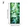 Película Electrostática Mate de Vidrio Coloreado, Translúcida y Opaca, Película para Ventana con Patrón Floral Geométrico Verde, Especialmente Diseñada para Baños