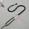 High-end corda pingente de cristal rosa corda colar de trevo tecido à mão corda ágata jade pingente corda corda de pescoço dos homens e mulheres